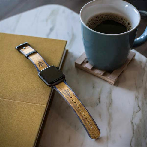 Barbados Flag Dark Wood Apple Watch Band 38-40mm